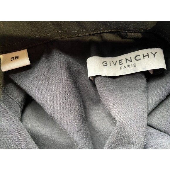 VTG GIVENCHY Black Stars Embroidered Cotton Buttons Long Sleeve Shirt Sz 38 Sz S - Picture 12 of 15